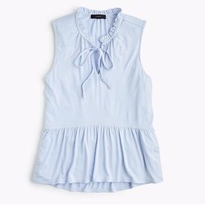 J.Crew Ruffle Trimmed Tie Front Sleeveless Top